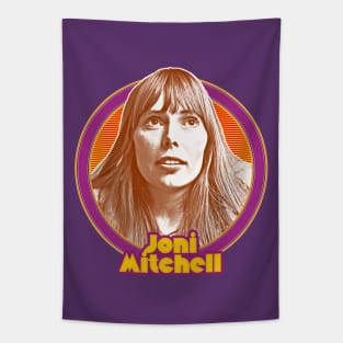 Joni Mitchell  /// Retro 1970s Style Fan Art Design Tapestry