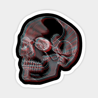 Skull Anaglyph (Red and Blue) Magnet