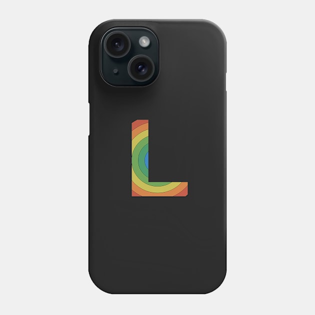 Retro Rainbow 'L' Sticker Phone Case by marissasiegel