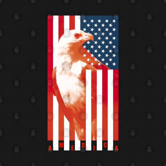 Eagle on American Flag by TMBTM