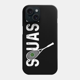 Squash Racquet and Text Logo Phone Case