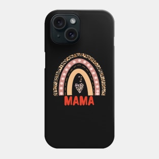 Mama Funny Gift Idea For Mum Leopard Rainbow Print Phone Case