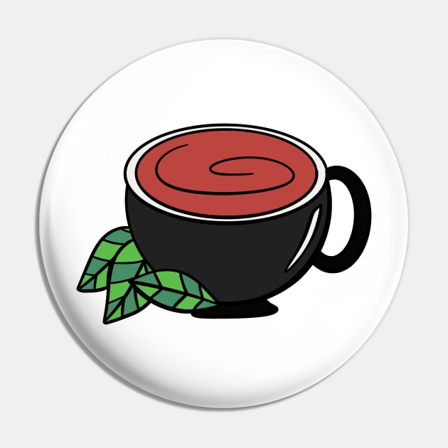 Cup of Tea Pin by Kelly Louise Art