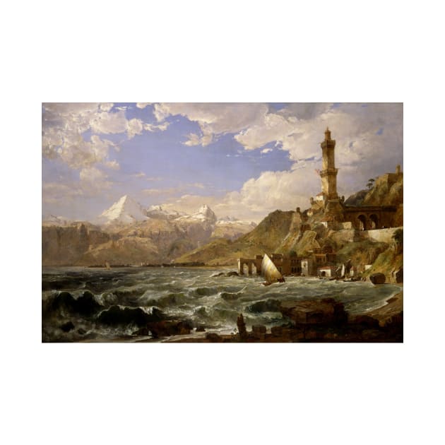 The Coast of Genoa by Jasper Francis Cropsey by Classic Art Stall