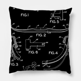 Archery Bow Stringer Vintage Patent Hand Drawing Pillow