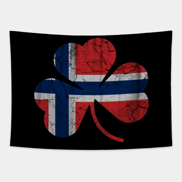 Norwegian Norge Flag Shamrock St Patricks Day Tapestry by E