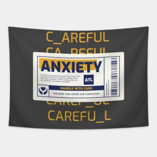 Anxiety Handle With Care Warning Tapestry
