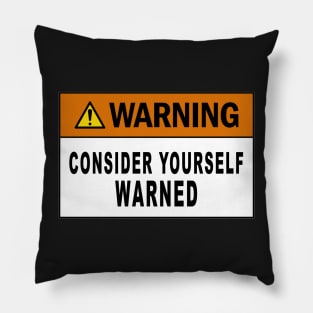 Warning consider yourself warned Pillow