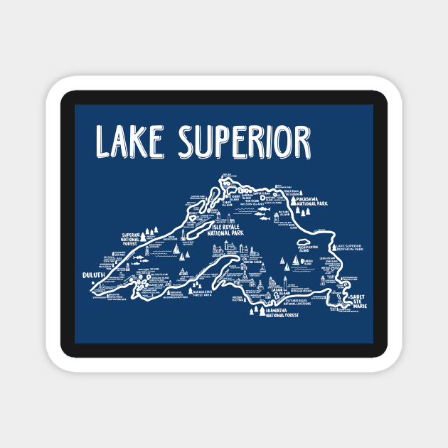 Lake Superior Map Magnet by fiberandgloss