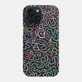 Retro psychedelic deconstructed skull apparel Phone Case