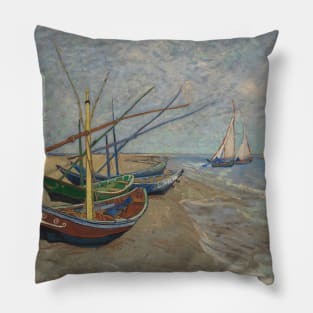 Vincent Van Gogh Boats Pillow