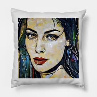 Portrait of Monica Bellucci Pillow