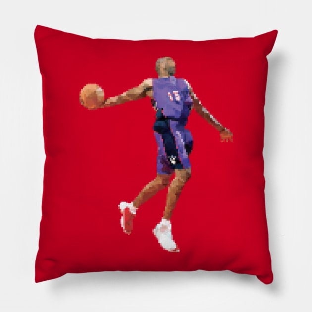 Vince Carter Slam Dunk (Pixel Art) Pillow by rattraptees