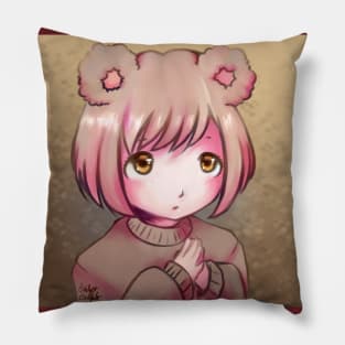 Bear Girl - Cute Kawaii Original Character Anime Art Pillow