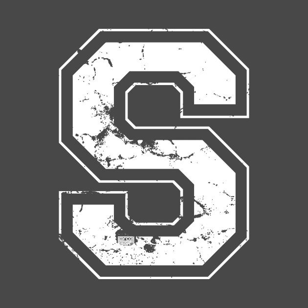 Initial Letter S White Jersey Sports Athletic Player by porcodiseno