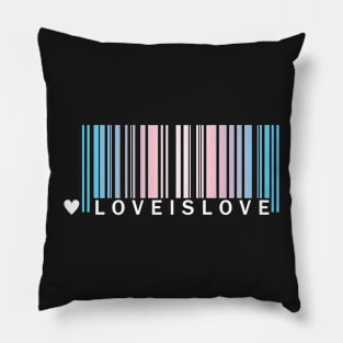 Transgender Pride LGBT Love is Love Barcode Design Pillow