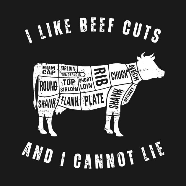 I Like Beef Cuts - Funny Cow Graphic - White by Autonomy Prints