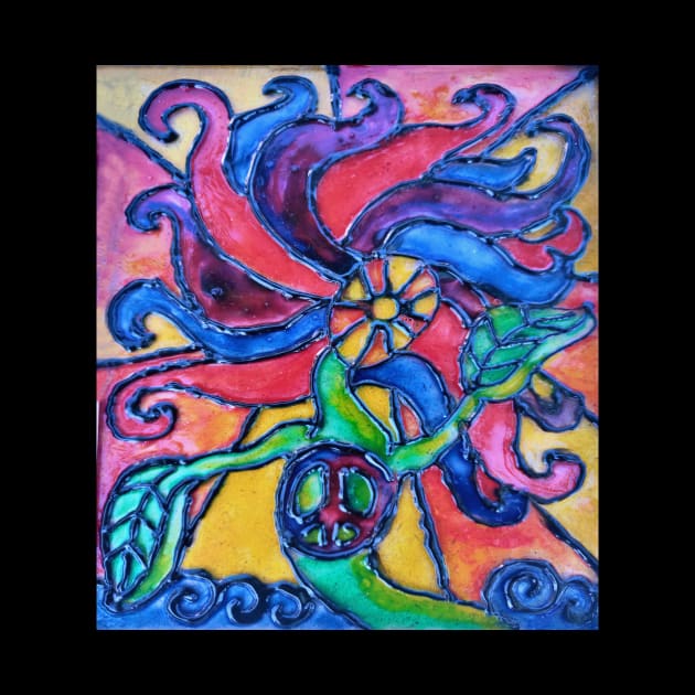 Shining Sun Peace Flower Child by Art by Deborah Camp