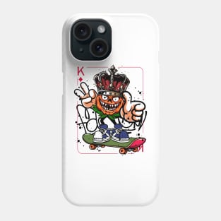 King Playing Card Monster with Skateboard Graffiti Street Art Phone Case