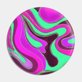 Pink Psychedelic Marble Pin