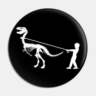 Dinosaur fossil and little boy Pin