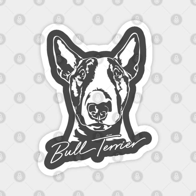 English Bull Terrier dog lover portrait Magnet by wilsigns