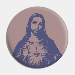 Jesus Monochromatic Purple Image on Light Background Pin