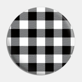 Black Tartan - Classic Colorful Graphic Stripes Pin