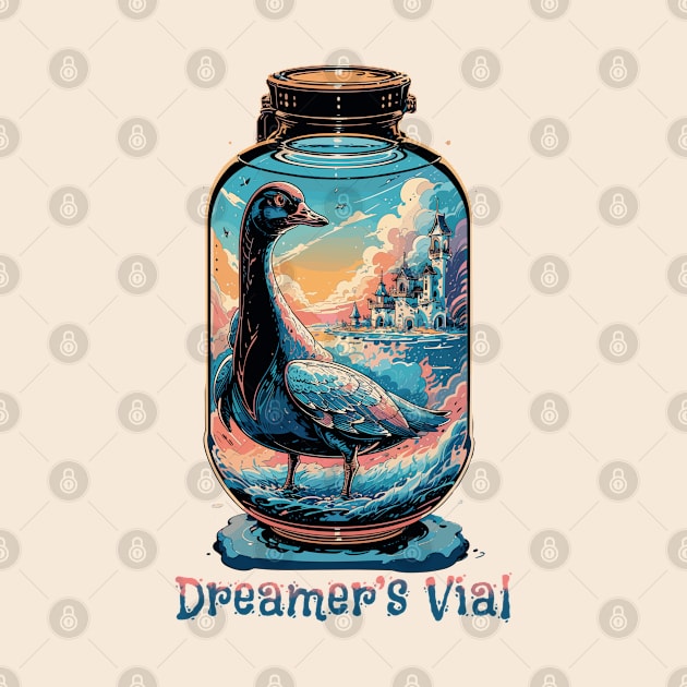 Goose in a Jar - Dreamer's Vial Colorful Fantasy Castle by KroomanL