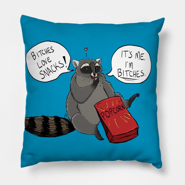 Loves Snacks Pillow by manicgremlin