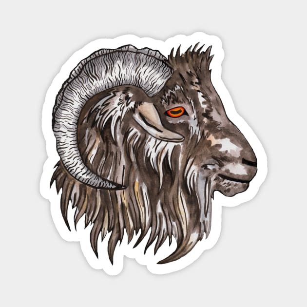 Occult black goat chinise zodiac Magnet by deadblackpony