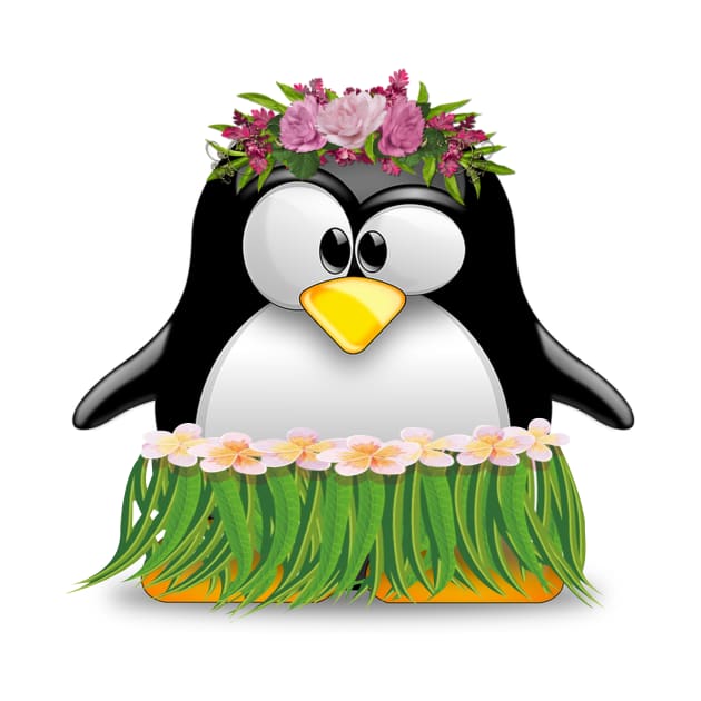 'Hawaiian Cartoon Penguin' Awesome Penguin Summer Gift by ourwackyhome