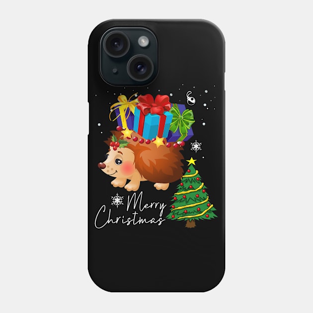 Funny Hedgehog Christmas Phone Case by eldridgejacqueline