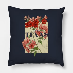 Texas 1845 Retro Floral Pillow