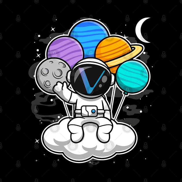 Astronaut Floating Vechain VET Coin To The Moon Crypto Token Cryptocurrency Blockchain Wallet Birthday Gift For Men Women Kids by Thingking About