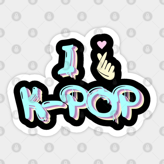 I love kpop popart Sticker for Sale by BetweenTwoPages