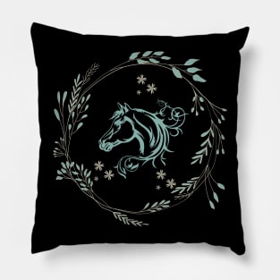 Horse Lover Floral Pillow