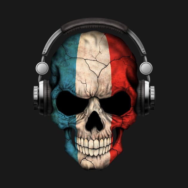 Dark Skull Deejay with French Flag by jeffbartels