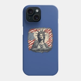 Statue of Liberty Face with the USA Flag Phone Case