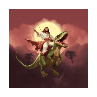 Jesus Riding Dinosaur T-Shirt