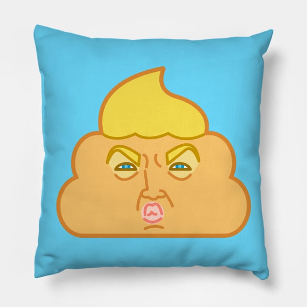 Donald Dump, Dump Trump, Poop Emoji Pillow by jeciao