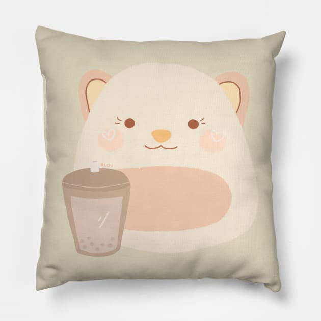 Mochi Hamster with Boba Pillow by aaalou