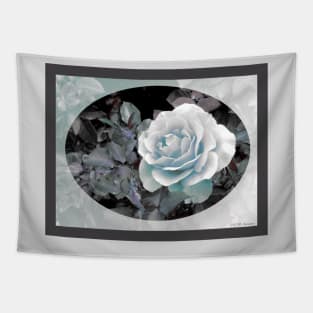 Blue-Gray Rose Tapestry