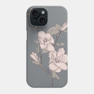 Magnolia gentle flower illustration Phone Case