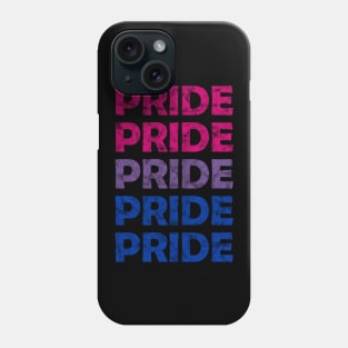 Bisexual Pride Flag Colors Repeating Text Design Phone Case