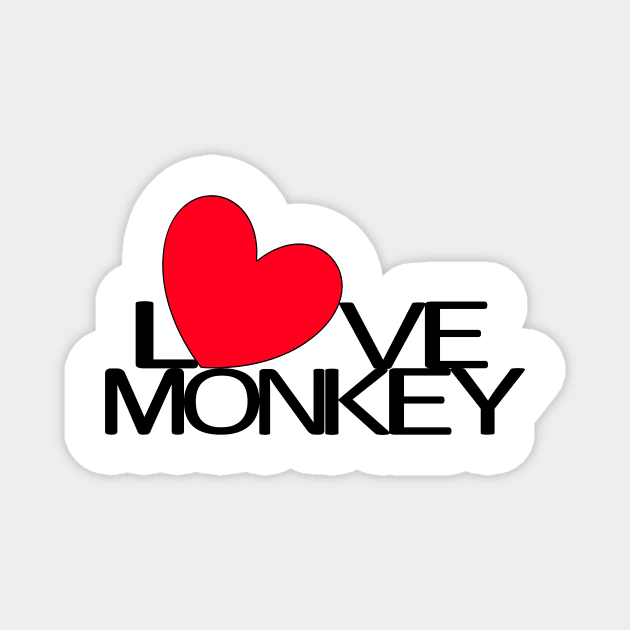 Love Monkey Heart Shape Magnet by Nalidsa