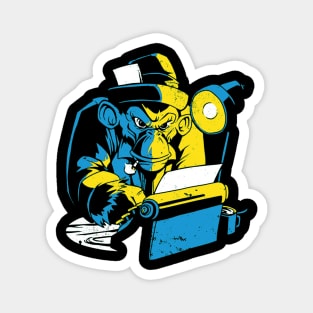 Monkey On A Typewriter Magnet