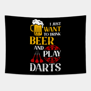 I Just Want To Drink Beer And Play Darts Tapestry