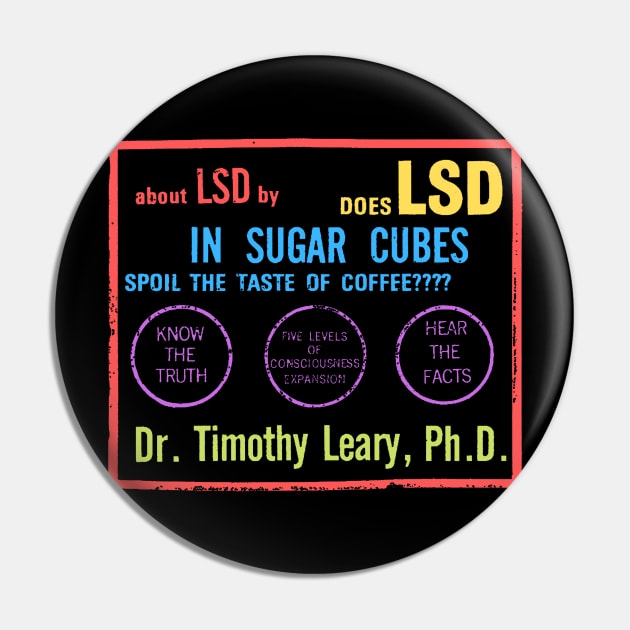 Does LSD In Sugarcubes Spoil The Taste Of CoffeeTimothy Leary Pin by Yuri's art