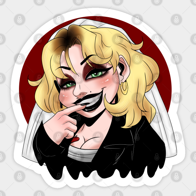 The Bride Of Chucky Chucky Sticker Teepublic Embed this art into your website penguin bride and groom clipart. the bride of chucky